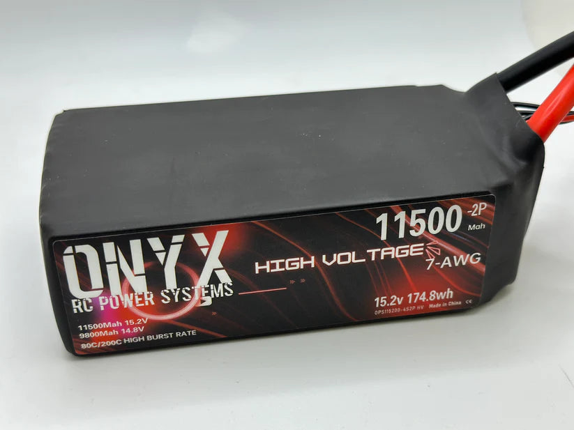 ONX4S115002P O.P.S HV 11500mah 15.2 (4s2p) Size: 69mm x 46mm x 142mm very limited supply