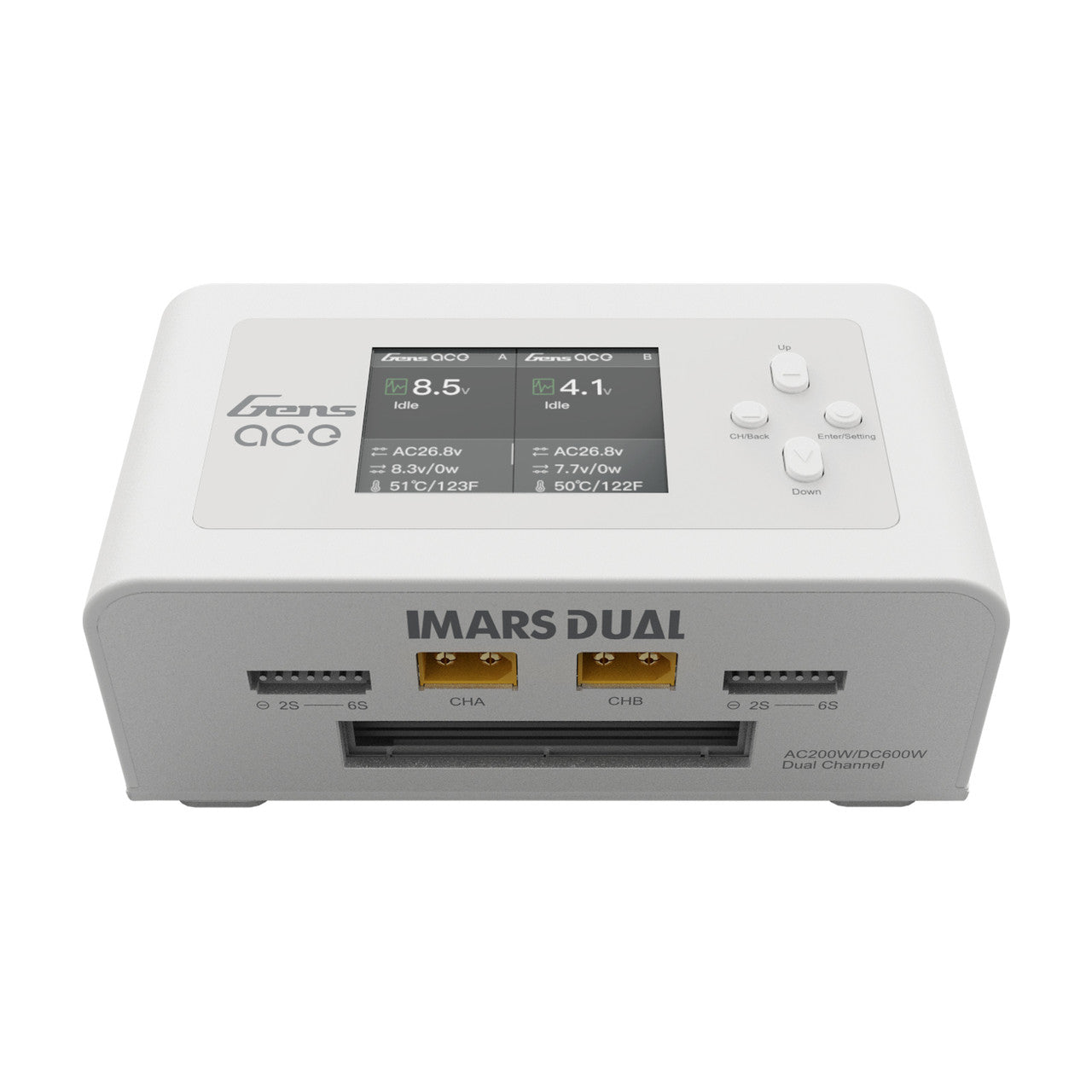 GensAce Imars Dual Channel AC200W/DC300Wx2 Balance Charger White FREE GRD SHIPPING