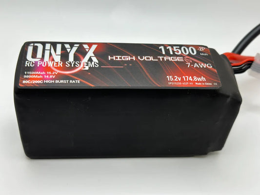 ONX4S115002P          O.P.S HV 11500mah 15.2 (4s2p)  Size:  69mm x 46mm x 142mm very limited supply