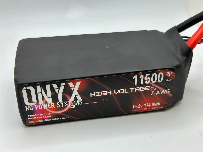 ONX4S115002P          O.P.S HV 11500mah 15.2 (4s2p)  Size:  69mm x 46mm x 142mm very limited supply