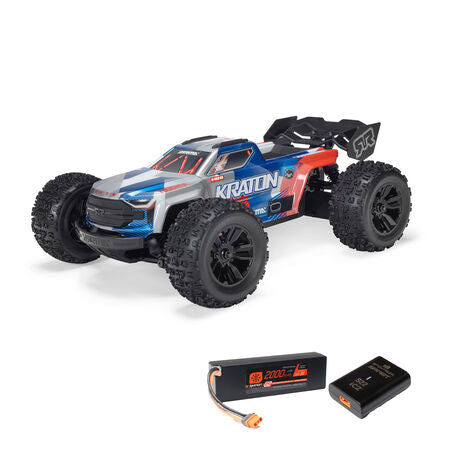 ARA2508ST1    1/16 MINI KRATON 3S DSC 4X4 RTR Brushless Speed Truck (Battery & Charger Included), Red/Blue